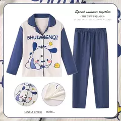 Imagem do Sanrio Cinnamon Kuromi Pijama infantil, pijama solto, cardigã casual, manga longa, minha melodia, roupas de anime kawaii, gola aleta