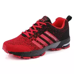 Imagem do Sapatilhas de amortecedor unissex, sapatilhas masculinas, malha de jogging, respirável, plus size, moda feminina, nova, venda quente