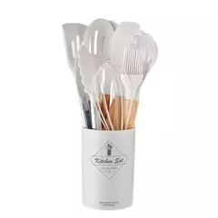 Conjunto De Panelas De Silicone Antiaderente, Utensílios De Cozinha, Espátula, Pá, Batedores De Ovo, Cabo De Madeira, Ferramenta De Cozinha, Utensílios De Cozinha, 12Pcs - Wolf Magazine