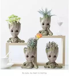 Disney marvel vingadores groot mini figura caneta titular vaso de flores anime brinquedos figura ação sentado groot natal crianças brinquedos presentes - comprar online
