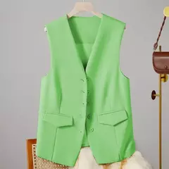 Colete vintage sem mangas feminino, Casacos elegantes, Casacos, Roupa casual, Monocromática, Streetwear, Primavera, Verão, Outono, Vestuário - loja online