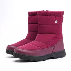 Botas de neve de pelúcia impermeáveis masculinas, tênis duráveis, sapatos de lazer, tamanho grande, quente, meio da panturrilha, ao ar livre, inverno - loja online