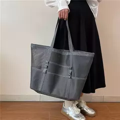 Bolsa de praia de malha portátil para mulheres, maquiagem, bolsa de lavagem, organizador de banho, Shopper Totes, verão - comprar online
