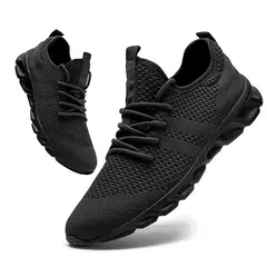 Calçado esportivo casual masculino, tênis leve, malha respirável, tênis preto de corrida, branco, atlético, corrida, tênis, ao ar livre - loja online