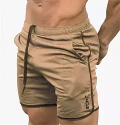 Calções de malha respirável para homens, calções masculinos de treino de ginástica, roupa esportiva de secagem rápida, calça curta basculante, verão