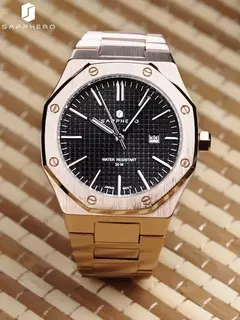 Sapphero ouro rosa para homens relógios octagonais 30m relógios à prova dwaterproof água relógio de quartzo masculino negócios moda relógios para homem watche - comprar online