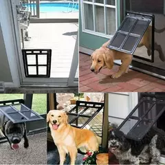 Novo cão de estimação lockable gato gatinho porta para tela de plástico janela de segurança portas de aleta túnel pet cão cerca livre porta de acesso para casa - comprar online
