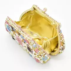 Bolsa de casamento nupcial cristal bling para mulheres, forma de flor, bolsa diamante, bolsas de luxo, moda bolsa de baile, nova - loja online