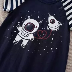 Bodysuit confortável do bebê do algodão para meninos e meninas, manga curta, pescoço redondo, navegador bonito, verão - comprar online