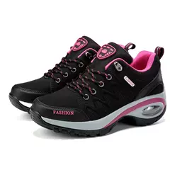 Sapatos de plataforma respirável confortáveis para mulheres, Tênis femininos, Sapatos casuais femininos, Botas curtas, Moda Lace Up, Exterior