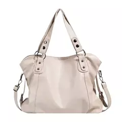 Bolsas de ombro pretas de grande capacidade para mulheres, bolsa de compras monocromática, couro macio, bolsa crossbody, sacola de viagem senhora - Wolf Magazine