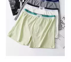 100% algodão macio solto respirável roupa interior masculina moda panda impressão sólida malha pj calças cintura alta elástica pijamas boxers