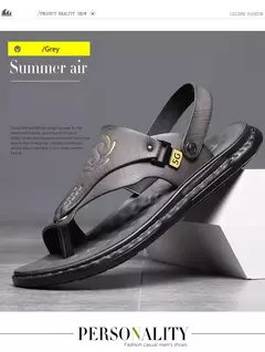 Imagem do Sandálias dos homens Atacado de Verão de sola Macia Anti derrapante Sapatos de Praia dos homens Grande Nova flip-flops Casual Outwear Sandálias