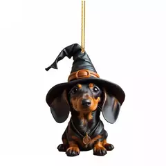 Desenhos animados Cute Dog Natal Enfeites, Xmas Tree Pendant, Fun Dachshund, Pendurado Decoração Presente, Fontes do partido, Casa, Decoração do carro - Wolf Magazine