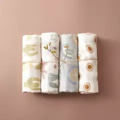 Elinfant-Rainbow Cor Musselina Swaddle Blankets, 100% Algodão, Recém-nascido Bebê Banho Toalha Envoltório, Gift Set Popular, Bambu, 4Pcs na internet