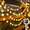 Solar Crystal Ball Fairy String Lights, decoração de Natal impermeável, guirlanda de acampamento ao ar livre, festa de jardim, 5m, 20L, 1Pc