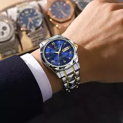 POEDAGAR-Relógio de pulso quartzo em aço inoxidável impermeável masculino, marca superior, luxo, luminoso, data, semana, relógios masculinos - Wolf Magazine