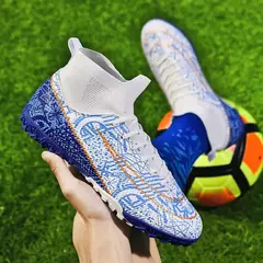 Botas de futebol masculinas longas, grama artificial, tênis de futsal, esportes ao ar livre, crianças, tênis de futebol para meninos, original, sociedade - comprar online