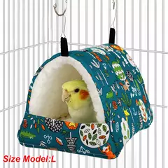 1pc bonito impressão pássaro cama mini gaiola coelho esquilo esteira cobaia ninho casa de hamster pequeno animal dormir cama pet pendurado gaiola