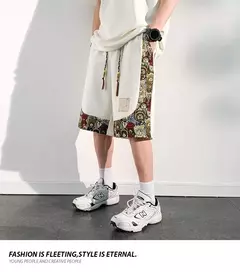 Shorts de homens bordados, roupa masculina, roupa de praia, basquetebol, corrida, calça casual de verão, tamanho grande, novo, 2024 na internet