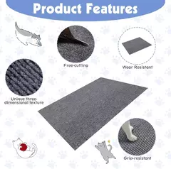 Tapete de arranhão auto-adesivo para gatos, placa anti-arranhões, proteção do sofá, patas afiadas, trimmable, tapete DIY - comprar online
