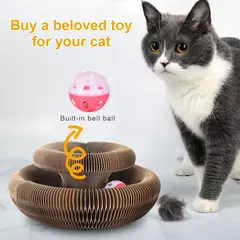 Magic Cat Scratch Organ Board Toy Cat com Ball Cat Grinding Claw Cat Climbing Frame Kitten Round Ondulado Cat Coçar Toy