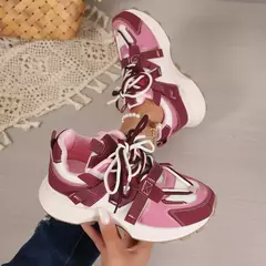 Novas mulheres tênis de malha respirável plataforma tênis feminino casual rendas até ao ar livre sapatos femininos baixo topo zapatos de mujer - comprar online