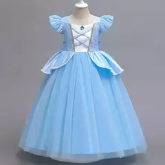 Imagem do Rapunzel vestido para meninas cinderela belle vestir-se fantasia crianças aniversário princesa traje crianças roupas de festa de halloween 3-10y