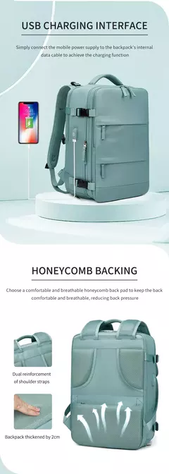 USB Carregamento Laptop Mochila para Mulheres, Mochila Escolar para Adolescente, Saco de Sapato Independente, Saco De Viagem Ao Ar Livre, 15.6";;VERDADEIRO;;"army green na internet