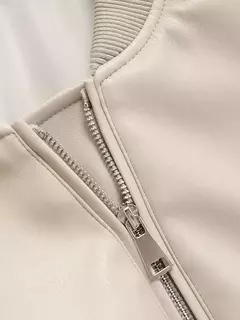 Jaqueta de couro PU feminina, casaco PU, mangas compridas, jaqueta solta, couro gradiente, gola redonda, zíper, locomotiva, curta, lavada - comprar online