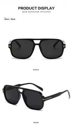 Óculos de sol piloto retrô para homens e mulheres, quadrados, pontes duplas, armação extragrande, tons, UV400, tendências, moda, atacado, novo - loja online