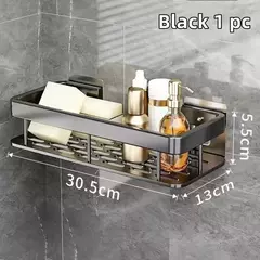 Wall Mounted 2-Tier prateleira flutuante para banheiro, sem broca, Shampoo Holder, prateleiras para cozinha, Hardwares Organizer na internet