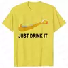 Camiseta de manga curta masculina preta, camiseta de cerveja engraçada, tops de rua, roupas novas da moda, verão