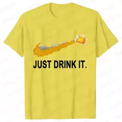 Camiseta de manga curta masculina preta, camiseta de cerveja engraçada, tops de rua, roupas novas da moda, verão