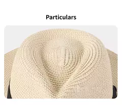 Chapéu de palha panaman cabeça grande masculino, chapéu de tecido dobrável, chapéu top jazz, proteção solar, sombreamento solar, tamanho grande, 63cm - comprar online