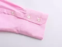 Imagem do TRAF-Blusa Oxford de Algodão Single-Breasted Feminina, Camisa Manga Longa, Tops Chiques, Lapela, Roupa de Rua, Senhoras, Moda