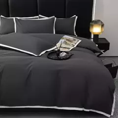 Estilo simples conjuntos de cama ?????????? ????? lavado escovado Duvet Cover com fronha lençóis de luxo conjunto cama rainha/king size - loja online