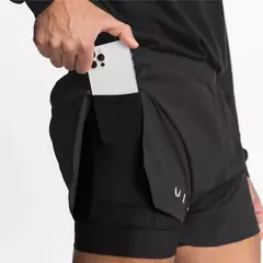 Imagem do Shorts masculinos de corrida respirável de secagem rápida, calções de treino de basquetebol para ginástica, calças curtas para exercícios 2 em 1, novo verão, 2024