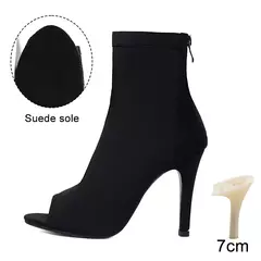 HROYL-Sapatos de Dança Femininos com Tubo Curto, Pano Estirável de Salto Alto, na internet