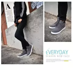 Sapato retrô de skate plataforma masculino, bota casual com renda, top alto, versão coreana, nova moda, outono, 2022 - loja online
