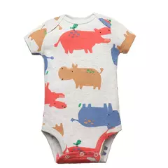 Bodysuits de mangas curtas para bebês meninos e meninas, 100% algodão, macacão recém-nascido, roupas infantis, 6-24 meses, 5 pçs/lote