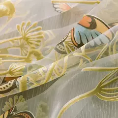 Tule Floral em Cortinas Puras, Tratamento Janela, Painel Persianas, Sala de estar, Quarto, Cozinha, Sombra, Roxo, Peônia - Wolf Magazine