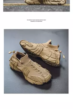Sapato casual de malha leve masculino, meias respiráveis, tênis antiderrapante, sapato de pai versátil, popular, novo, 2024 - Wolf Magazine