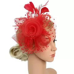 Chapéu Fascinator para Mulheres, Tea Party Headband, Coquetel De Casamento Malha, Penas De Flores, Grampo De Cabelo - Wolf Magazine