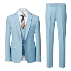 Conjunto de terno casual masculino de negócios, jaqueta masculina, blazers, calças, calças, colete, colete, moda, 2023 - loja online
