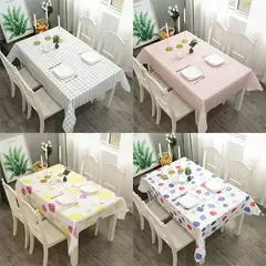 Plástico PVC Impermeável Oilproof Cozinha Mesa De Jantar Capa, Toalha De Mesa Retangular, Grade Impresso Mat, Capa Antifouling - comprar online
