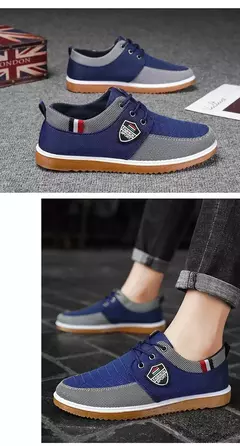 2025-sapatos casuais masculinos mocassins de trabalho vulcanizados malha leve homem sapatos esportivos sapatos de lona para homem/zapatos para hombres - comprar online