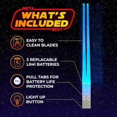 Tema StarWar reutilizável lavável e destacável Sushi Chopsticks, sabre de luz LED, pauzinhos chineses luminosos, utensílios de cozinha, 1 par