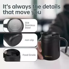 Caneca de café isolada com alça, Copo de aço inoxidável com lábio, Copo térmico, 350ml, 550ml - comprar online