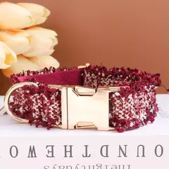 Imagem do Coleira de cachorro personalizada de luxo, conjunto de coleira personalizada, coleira de cachorro com fivela de nome gravado, arnês de cachorro e conjunto de coleira diy
